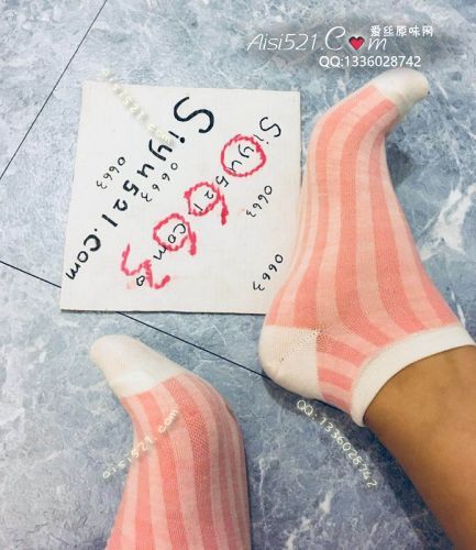 原味丝袜|袜类,臭棉袜,极臭系列の文艺粉红条纹短棉袜