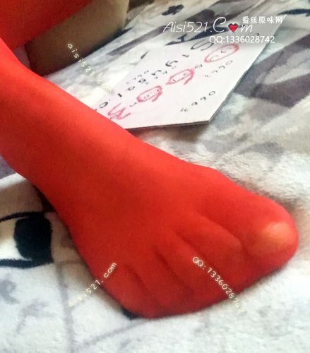 原味丝袜|袜类,臭长筒丝袜,诱惑系列の艳红色半筒网袜