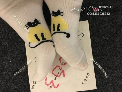 原味丝袜|袜类,臭棉袜,极臭系列の可爱白色小猫短棉袜