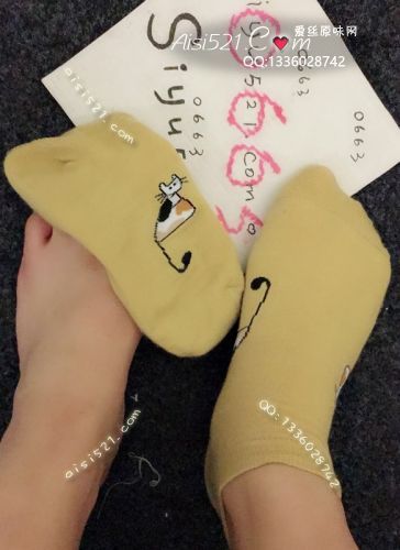 原味丝袜|袜类,臭棉袜,童趣系列の已穿好超级香臭臭的可爱猫咪纯棉袜袜