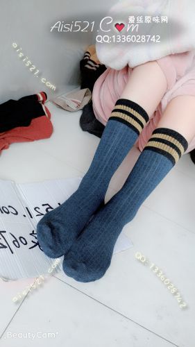 原味丝袜|袜类,臭棉袜,蓝色堆堆袜  纯棉吸味