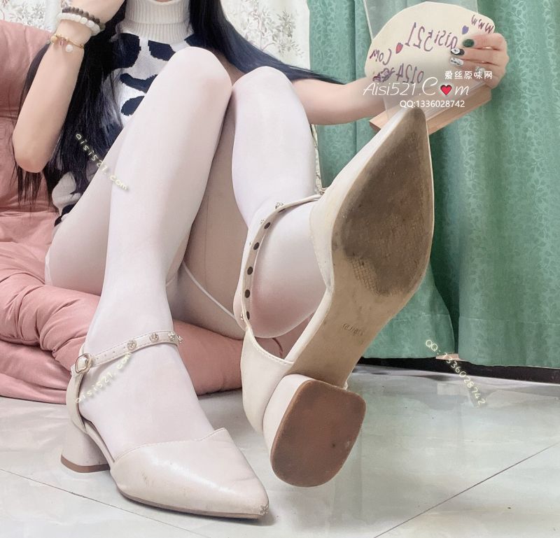 原味女鞋|鞋类,凉鞋拖鞋,七八年的陈年老鞋子尖头白色绑带高跟鞋