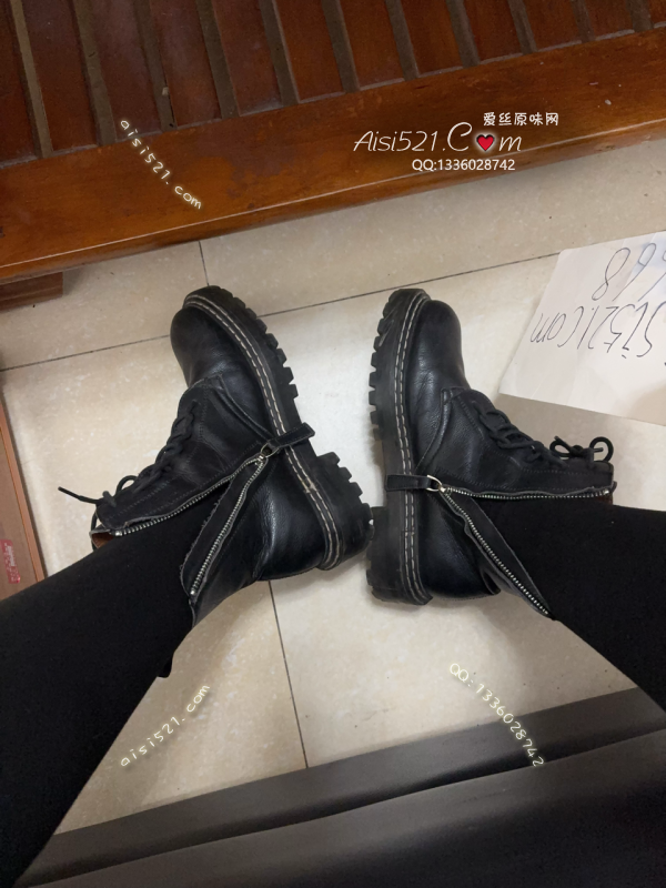 真皮短靴已穿 5年仅此一双穿着痕迹原味女鞋|鞋类高中短靴