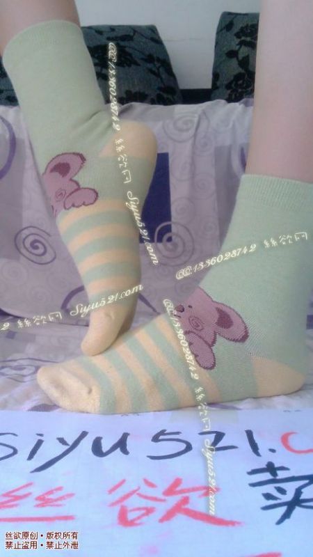 原味丝袜|袜类,臭棉袜,萌图案中筒纯棉袜~