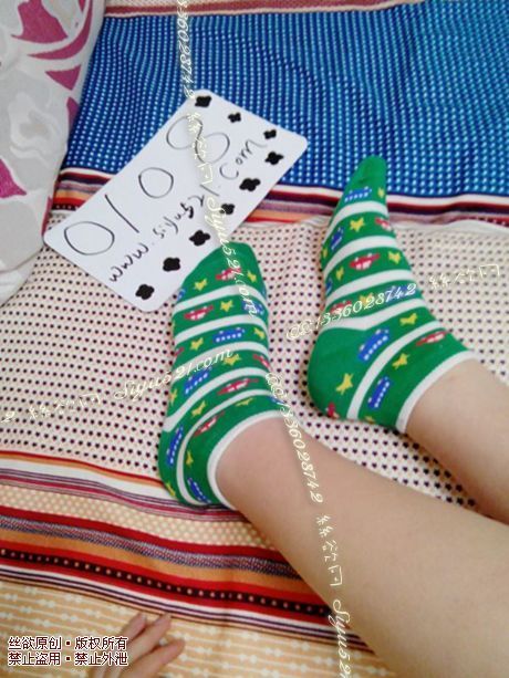 原味丝袜|袜类,臭棉袜,绿色汽车图案小棉袜