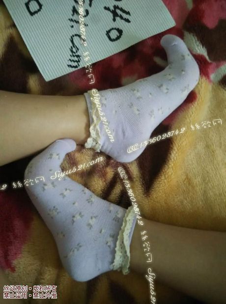 原味丝袜|袜类,臭棉袜,清纯学生妹森女浅紫色碎花棉袜