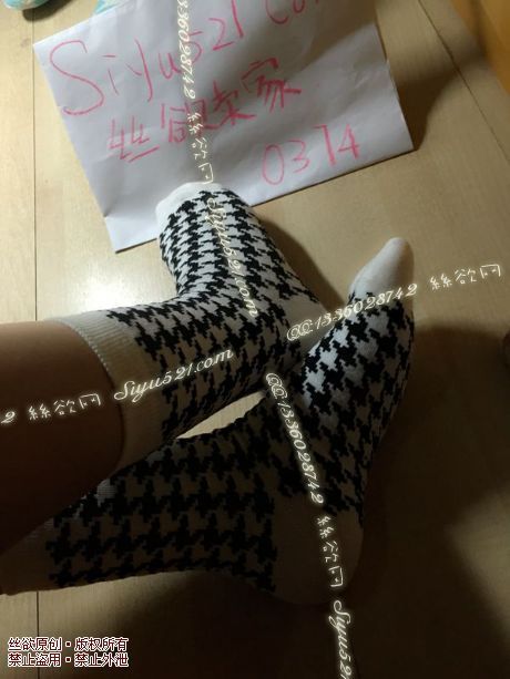 千鸟格学生长筒棉袜~原味丝袜|袜类臭棉袜