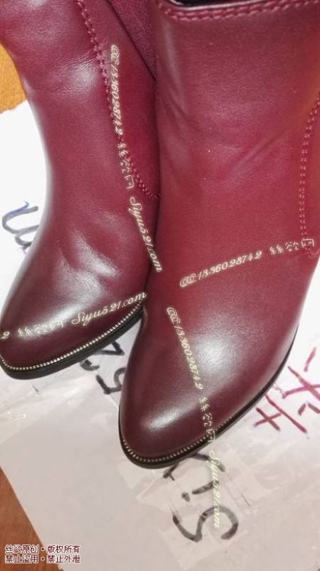 原味女鞋|鞋类,高中短靴,酒红色靴子