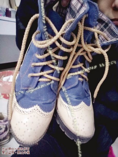 原味女鞋|鞋类,高中短靴,少女花边鞋