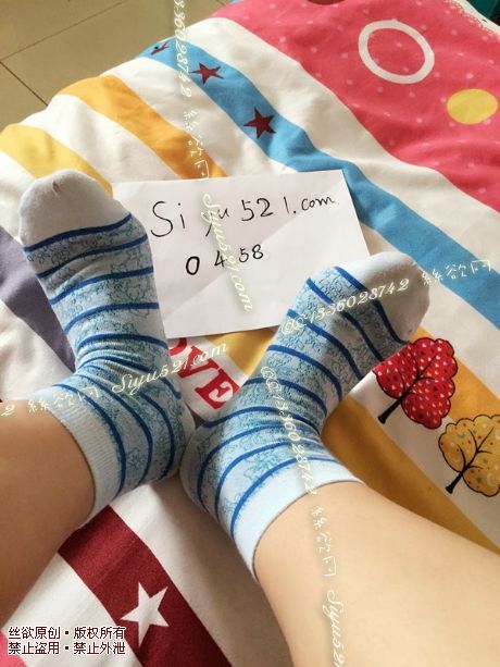 原味丝袜|袜类,臭棉袜,蓝色条纹纯棉短袜