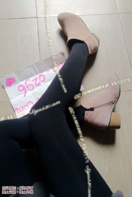 原味女鞋|鞋类,高中短靴,杏色尖头中跟短靴