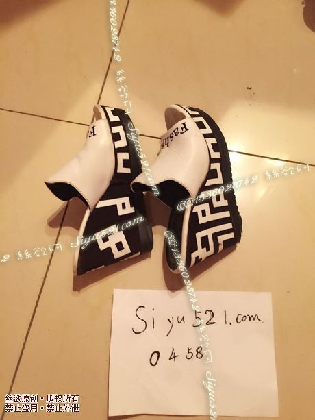 原味女鞋|鞋类,凉鞋拖鞋,白色真皮坡跟拖鞋