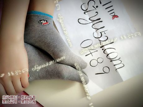 原味丝袜|袜类,臭棉袜,灰色蓝边运动小短袜，满满的香汗味