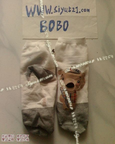 可爱小熊白棉袜原味丝袜|袜类臭棉袜