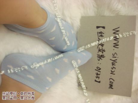 天蓝色爱心棉袜原味丝袜|袜类臭棉袜