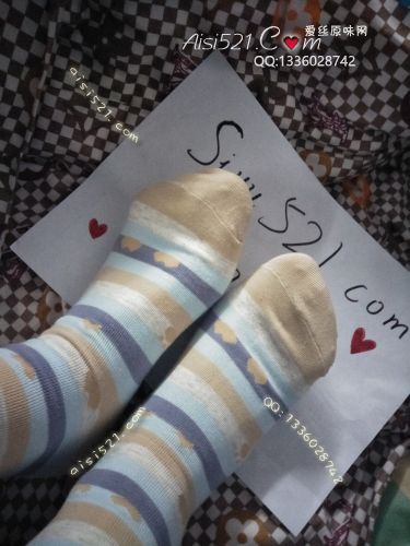 蓝色学生纯棉袜，吸满跑步时的味道~原味丝袜|袜类臭棉袜