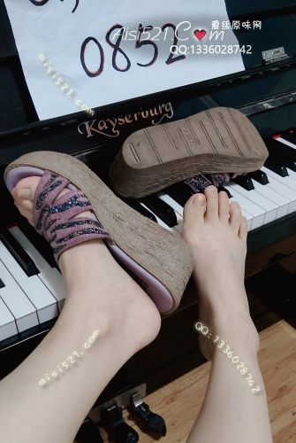 原味女鞋|鞋类,凉鞋拖鞋,紫色小羊皮水钻坡跟凉拖鞋