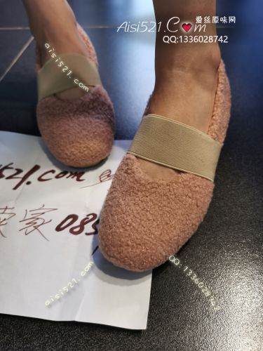 原味女鞋|鞋类,高中短跟,粉毛毛鞋