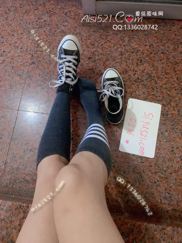 原味丝袜|袜类,臭棉袜,深灰色不对称长筒棉袜