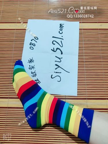 原味丝袜|袜类,臭棉袜,彩虹中筒棉袜 颜色好看 微厚