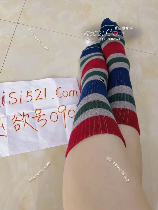 原味丝袜|袜类,臭棉袜,自穿款彩条纯棉长筒袜好看哟