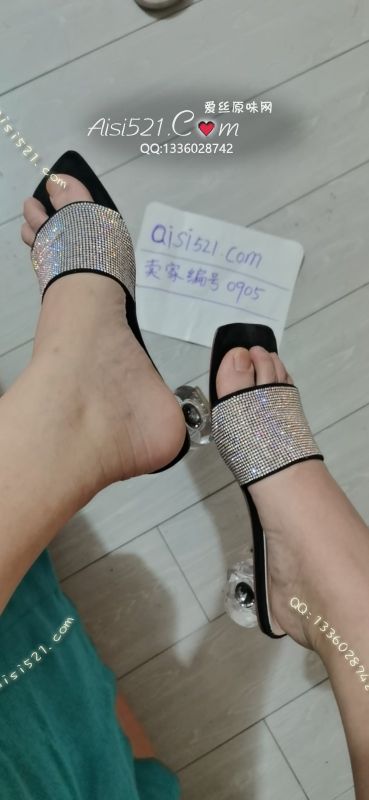 原味女鞋|鞋类,凉鞋拖鞋,亮晶晶中跟凉拖鞋