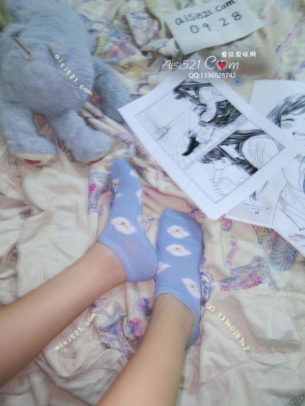 卡通棉袜  蓝色小羊1原味丝袜|袜类臭船袜