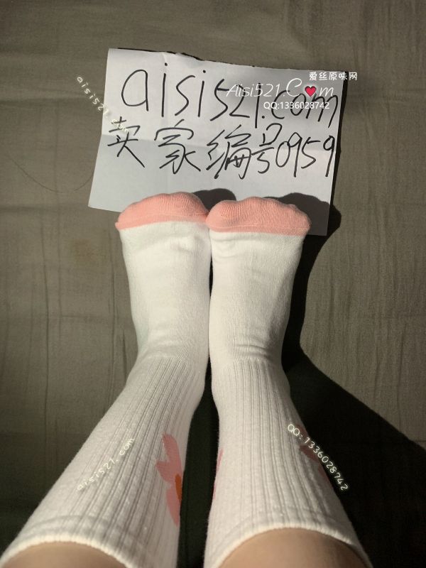 纯棉白色小花长袜原味丝袜|袜类臭棉袜